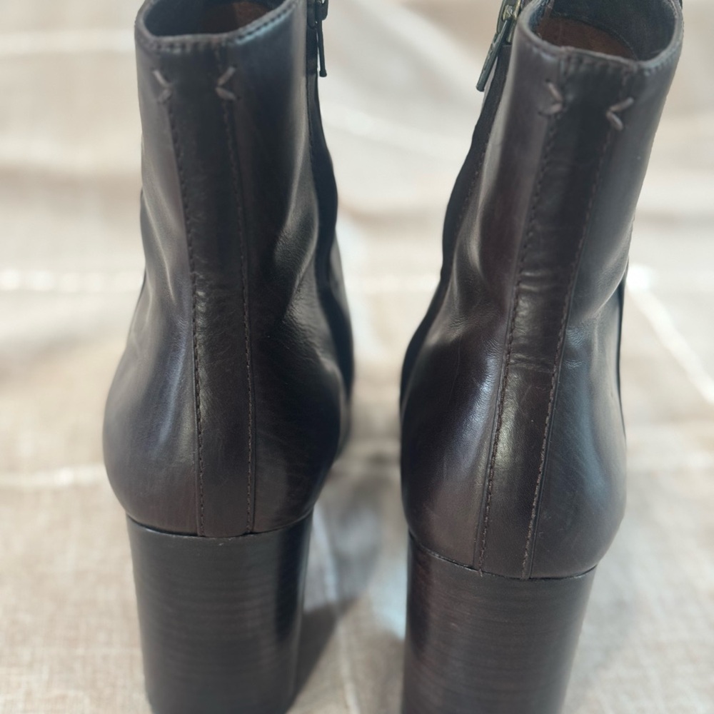 Frye Dark Brown Leather Ankle Boots - Picture 9 of 10